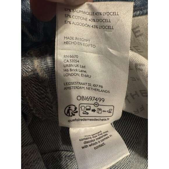 Free People Good Luck Barrel Jeans 26 Ultra Light Wash Denim Distressed NEW - Picture 10 of 15